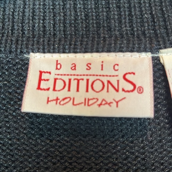 Vintage Christmas Sweater Cardigan Large Holiday Snowman Ice Skates - Picture 6 of 16